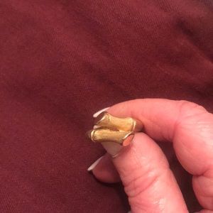 Trifari vintage gold tone bamboo ring